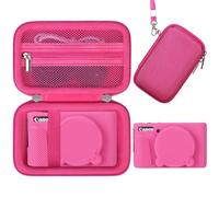 Elonbo Custodia per fotocamera digitale Canon PowerShot SX740/SX730, custodia rigida + custodia protettiva in morbido silicone con copriobiettivo rimovibile, roserata (solo custodia)