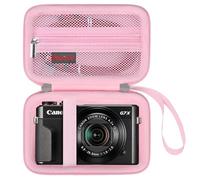 Elonbo Custodia per Fotocamera per Canon PowerShot G7 X / G7 X Mark II / G7 X Mark III / G9 X mark III Digital 4K Vlogging Camera, Borsa da Viaggio per Videocamera in Streaming Video. Rosa