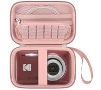 Elonbo Custodia per Fotocamera per KODAK PIXPRO FZ55 / FZ53 / FZ45 / FZ43 16MP Fotocamera Digitale, Vlogging Custodia per Fotocamera Trave Bag, Borsa a Rete Adatta Alle Batterie, Cavo, Oro Rosa