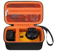 Elonbo Custodia per KODAK PIXPRO WPZ2 Robusta Fotocamera Digitale Impermeabile, Custodia per Fotocamera Digitale WiFi 4K Resistente Agli Urti, Tasca Mesh Adatta Caricabatteria. Nero+Arancione