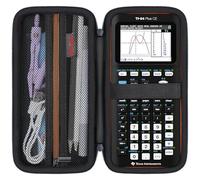 Elonbo Custodia per la calcolatrice grafica a colori Texas Instruments TI-84 Plus CE/TI-84 Plus/TI-83 Plus CE/Casio fx-9750GII, tasca extra in rete per cavo di ricarica, caricatore, manuale, nero