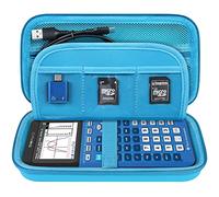 Elonbo Custodia per la calcolatrice grafica a colori Texas Instruments TI-84 Plus CE/TI-84 Plus/TI-83 Plus CE/Casio fx-9750GII, tasca extra in rete per cavo di ricarica, caricabatterie, manuale, Blu