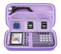 Elonbo Custodia per la calcolatrice grafica a colori Texas Instruments TI-84 Plus CE/TI-84 Plus/TI-83 Plus CE/Casio fx-9750GII, tasca extra in rete per cavo di ricarica, caricatore, manuale, viola