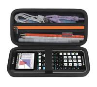 Elonbo Custodia per la calcolatrice grafica a colori Texas Instruments TI-84 Plus CE/TI-84 Plus/TI-83 Plus CE/Casio fx-9750GII, tasca extra in rete per cavo di ricarica, caricatore, manuale, nero