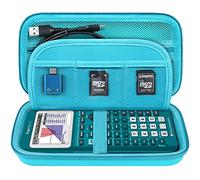 Elonbo Custodia per la calcolatrice grafica a colori Texas Instruments TI-84 Plus CE/TI-84 Plus/TI-83 Plus CE/Casio fx-9750GII, tasca extra in rete per cavo di ricarica, caricatore, manuale, verde