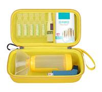 Elonbo Custodia per l'inalatore di asma, distanziatore per inalatori per bambini e adulti, maschere, porta inalatore Astma Travel Organize Bag, tasca adatta farmaci allergici, giallo (solo caso)