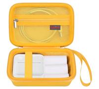 Elonbo Custodia per NIIMBOT D110/JADENS D110 Etichetta Maker Macchina, Borsa da viaggio senza fili portatile Bluetooth Stampante di etichette, Tasca adatta nastro,Giallo