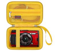 Elonbo Custodia per OM SYSTEM Tough TG-7 fotocamera digitale/OM Sistema Olympus TG-6 Fotocamera Subacquea, Robusto WiFi 4K Video Fotocamera Digitale Custodia Borsa da Viaggio, Giallo