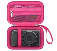 Elonbo Custodia per Ricoh GR IIIx HDF/GR IIIx/GR III HDF/GR III/GR II/GR Digital Camera, borsa da viaggio rigida per fotocamera compatta RICOH GR Premium, Lampone