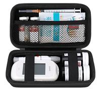 Elonbo Diabetic Supplies Travel Case, Diabetic Supply Organizer Bag, Glucosimetro Storage Case, Insulina Pen Custodia per Glucosio Monitor, Strisce di Test dello zucchero nel sangue, Lancette, Nero