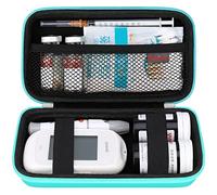Elonbo Diabetic Supplies Travel Case, Diabetic Supply Organizer Bag, Glucosimetro Storage Case, Insulina Pen Custodia per Glucosio Monitor, Strisce di Test dello zucchero nel sangue, Lancette, Verde