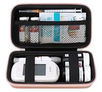 Elonbo Diabetic Supplies Travel Case, Diabetic Supply Organizer Bag, Glucosimetro Storage Case, Insulina Pen Custodia per Glucosio Monitor, Strisce di Test dello zucchero nel sangue, Oro Rosa