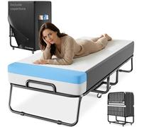 ELONEO Letto Pieghevole 80x200 cm con materasso Premium in Memory Foam, Letto per ospiti pieghevole, supporta fino a 250 kg, Letto da viaggio pieghevole, Ruote per il trasporto, Copertura protettiva