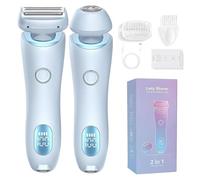 Elorixa Shaver,The Smooth Shave pro,2 in 1 Electric Shaver Razors for Women,Women's Bikini Trimmers,Women Electric Shaver,Wet and Dry Use(Blue)