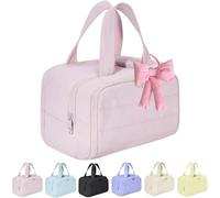 Elouva Toiletry Bag A 4-In-1 Travel Organizer, Elova Toiletries Bag, Convely Toiletry Bags, Large Capacity Wide-Open Travel Cosmetic Bags,Waterproof Dry & Wet Separation, Machine Washable (Pink)