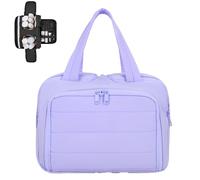 Elouva Toiletry Bag, Large Capacity Wide-Open Travel Cosmetic Bag, 4-in-1 Multi-Functional Lightweight Makeup Bags for Women, for Essentials, Toiletries (Light purple)