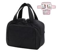 Elouva Toiletry Bag, Large Capacity Wide-Open Travel Cosmetic Bag Organizer, Puffy 4-in-1 Multi-Functional Portable Waterproof for Women Accessory, Essentials, Toiletries (Black)