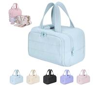 Elouva Toiletry Bag,Large Capacity Wide-Open Travel Cosmetic Bag with Hanging Hook,4-in-1 Multifunctional Lightweight Makeup Bags,with Handle for Camping, Trip for Everyday and Travelling-A