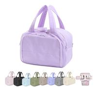 Elouva Toiletry Bag, Spacious Wide-Open Travel Cosmetic Bag with Hygienic Wet/Dry Separation & Upright Bottle Design (Purple)