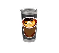 Elowar Shadevine il gatto nero del caffè Bicchiere termico in acciaio inox doppia parete