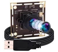 ELP 1080P Web Camera con Microfono,Sensore IMX322,Full HD H.264 USB Camera Module,Obiettivo Fisheye 180 gradi, Plug and Play,2 Megapixel 30FPS Wide Angle Low Illumination Webcam USBFHD06H-L180