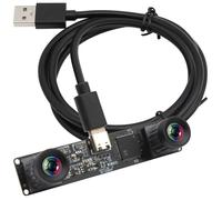 ELP 210fps Monocromatico Global Shutter USB Camera Module Dual Lens Synchronization B/N Web Camera per PC 800P 120fps Lightburn Camera USB2.0 OmniVision OV9281 Fotocamera binoculare (83° senza