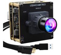 ELP 4K 60fps USB3.0 Modulo Fotocamera HDMI H.264 Grandangolare Ad Alta Velocità UVC Lightburn Telecamere per Computer Bassa Illuminazione Uscita Simultanea Webcam M12 Web_camera 100 ° per Windows
