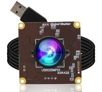 ELP Fotocamera USB con otturatore globale da 5 MP, webcam grandangolare per streaming live (obiettivo 100 senza distorsione)