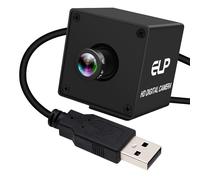 ELP Fotocamera USB da 12 MP, 1080p@120 fps, webcam ad alta velocità per sicurezza industriale con risoluzione 4K, obiettivo M12 da 16 mm, con campo visivo ristretto, ideale per condizioni di scarsa