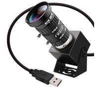 ELP Fotocamera USB da 48 MP 8 K Ultra HD a colori Webcam con 10x obiettivo ottico manuale 6000P di sicurezza video industriale Primo piano Ingrandimento e Riduzione Plug Play per Windows Linux Mac