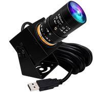 ELP Global Shutter - Telecamera USB con zoom manuale, 5 MP, 50 fps, ad alta velocità, messa a fuoco variabile da 5 a 50 mm, con supporto CS, 1440 p, 60 fps, Lightburn Cam UVC USB2.0, teleobiettivo