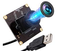 ELP Modulo fotocamera USB ad alta velocità 90 fps, Global Shutter USB, webcam USB da 2 MP, 1200P, con obiettivo grandangolare senza distorsione, 126 gradi, per computer, laptop, Android
