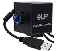 ELP Modulo fotocamera USB da 60 fps con campo visivo stretto da 25 mm, obiettivo M12, mini webcam per macchine industriali, supporta la maggior parte dei sistemi operativi con cavo lungo 1 m per