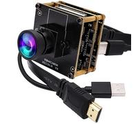 ELP Modulo telecamera USB HDMI 4K per computer mini fotocamera del PC UVC USB2.0 Lightburn fotocamera 2X zoom digitale Webcam Board H.265 CCTV 8mp USB telecamera di sicurezza per laptop (120 gradi