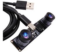 ELP Scheda webcam USB a doppia lente 1080P ad alta velocità 60fps Lightburn Mini UVC USB2.0 Laser Engraver Modulo fotocamera per computer Raspberry Pi (85 gradi senza distorsione)