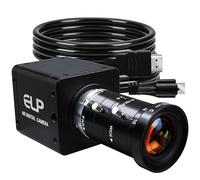 ELP Telecamera industriale con 60 fotogrammi al secondo, USB 3.0 e HDMI, 4K H.264 ad alta velocità 10-55 mm, obiettivo zoom manuale 5x, uscita di simulazione USB HDMI, Plug & Play per streaming video