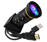 ELP Telecamera USB 4K HDMI Zoom Manuale Webcam Teleobiettivo a doppia uscita per Computer TV Proiettore 5-50mm Zoom 10X Mini telecamera Lightburn Telecamera di sicurezza USB industriale per laptop Pi