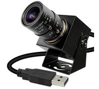 ELP Telecamera USB a 640 fps, otturatore globale monocromatico ad altissima velocità, webcam 120 fps/210 fps/420 fps, obiettivo zoom manuale 4X da 2,8-12 mm, plug & play per Raspberry Pi Laptop