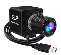 ELP Webcam con zoom manuale da 12 MP USB per computer 1080P 120fps Messa a fuoco variabile Lightburn Camera ad alta velocità 3.6-10mm Zoom 3X USB2.0 PC Cam Varifocal USB Security Webcam per