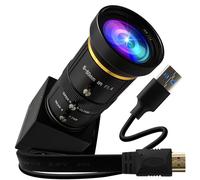ELP Webcam USB 3.0 4K 60fps - Uscita HDMI e USB, doppio display, zoom manuale, zoom 10x, alta velocità, H.264, obiettivo 5-50mm