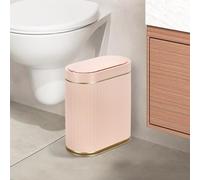 ELPHECO Pattumiera con sensore di movimento, in plastica, impermeabile, con coperchio automatico, per bagno, camera da letto, cucina e ufficio (oro rosa)