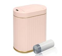 ELPHECO Pattumiera da bagno con coperchio a farfalla, sensore di movimento, cestino per il bagno, decorazione automatica per il bagno, accessori da bagno, cucina, soggiorno, ufficio, oro rosa