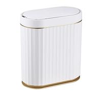 ELPHECO, Pattumiera da bagno con coperchio, automatica, intelligente, sottile, in plastica, da 8 l, con sensore di movimento, per camera da letto, bagno, ufficio
