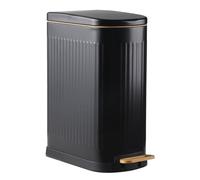 ELPHECO Pattumiera da bagno da 13 litri, pattumiera a pedale con secchio interno, pattumiera a pedale con coperchio a chiusura delicata, elegante pattumiera in acciaio inox per piccoli spazi
