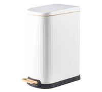 ELPHECO Pattumiera da bagno da 13 litri, pattumiera a pedale con secchio interno, pattumiera a pedale con coperchio a chiusura delicata, elegante pattumiera in acciaio inox per piccoli spazi
