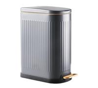 ELPHECO Pattumiera da bagno da 13 litri, pattumiera a pedale con secchio interno, pattumiera a pedale con coperchio a chiusura delicata, elegante pattumiera in acciaio inox per piccoli spazi