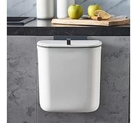 ELPHECO Pattumiera da cucina da 9,5 litri, da appendere, con coperchio, porta dell'armadio da cucina, sotto il lavandino, bidone della spazzatura in plastica, bidone della spazzatura con montaggio a