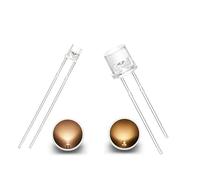 elpohl 10 - 100 pezzi 3 mm o 5 mm bianco caldo diodi piatti a LED (lente trasparente) lampadine luminose a incandescenza, componenti elettronici, luce di visualizzazione diodi emettenti (50, 5 mm)