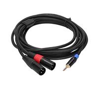 Elprico 3,5 Mm Stereo da Maschio da Maschio a Doppio 2 Xlr Connettore a Spina Maschio Convertitore Adattatore Cavo Cavo, Contatti Placcati in Oro, Rame da 24awg, Schermatura a Doppio (5m)