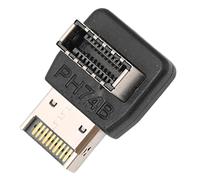 Elprico Adattatore USB 3.1 Tipo E, Convertitore con Testata a Gomito dello Sterzo da 90 Gradi per Scheda Madre del Computer, Supporta USB 3.1/10G, .2/20G a Piena velocità, Nero (PH74B)